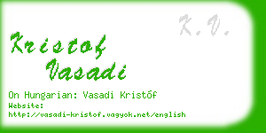 kristof vasadi business card