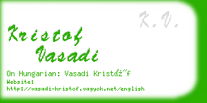 kristof vasadi business card
